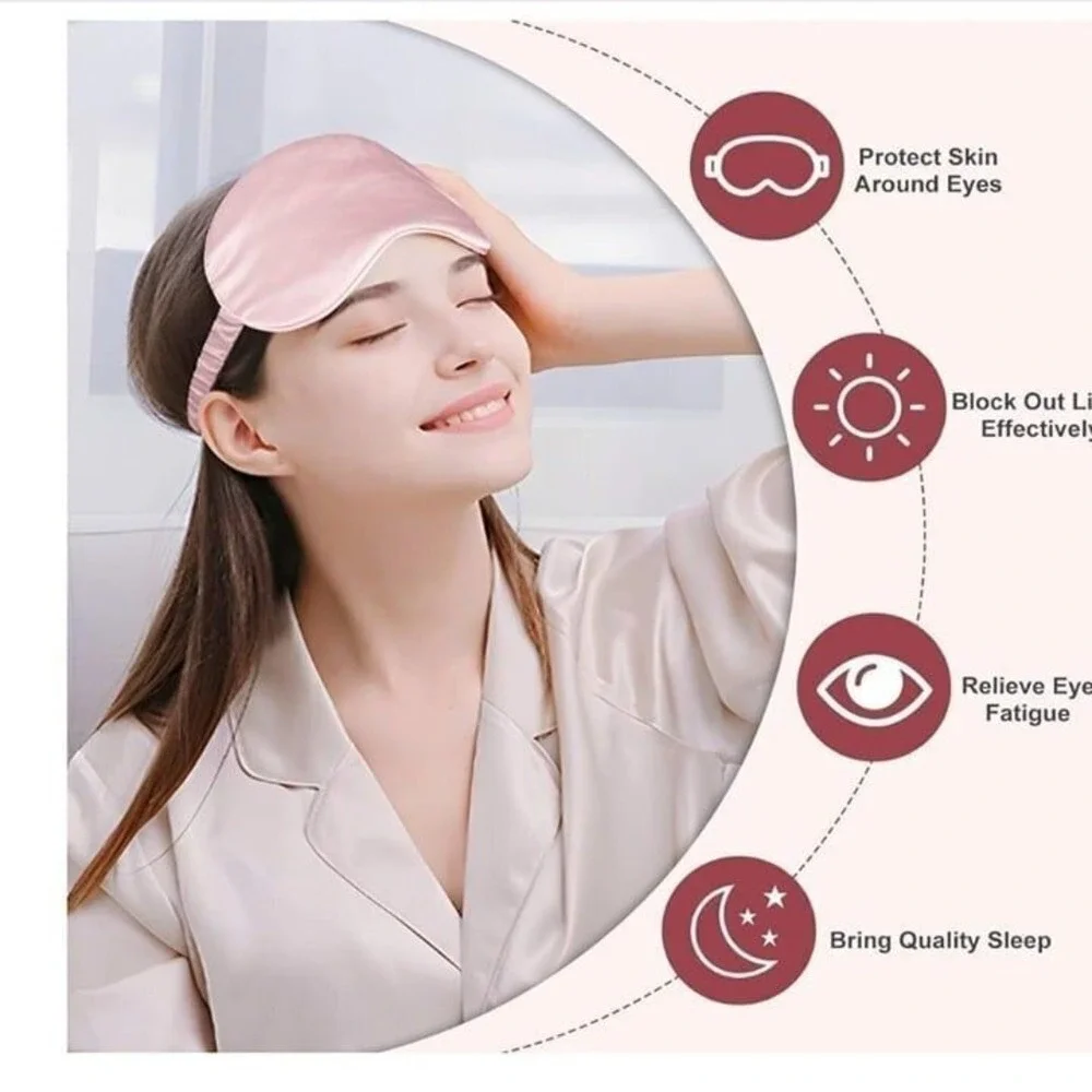ARIEL Silk Sleep Mask Eye Mask , Cascade Under-Eye Roller,  lip balm